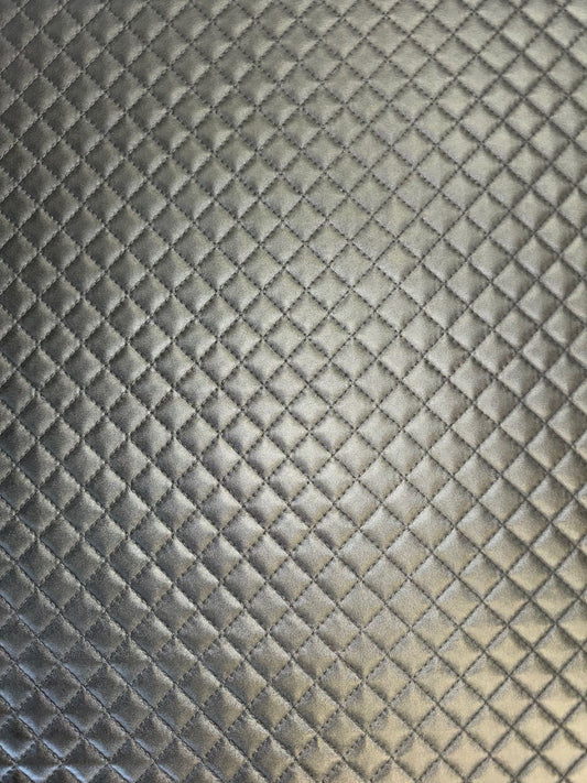 Luxury Diamond Quilted Vinyl - Black - Soft Options upholstery trim