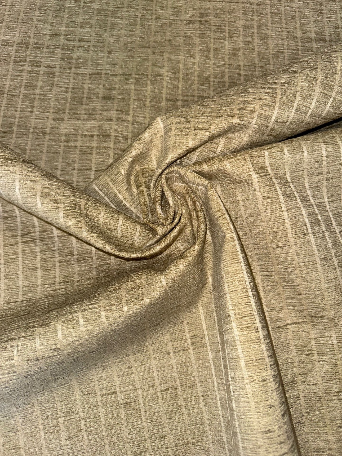 Conway Lichen Pin Stripe Chenille Upholstery Fabric