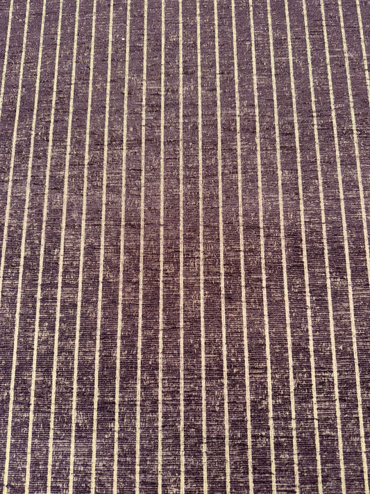 Conway Damson Pin Stripe Chenille Upholstery Fabric - Soft Options upholstery trim