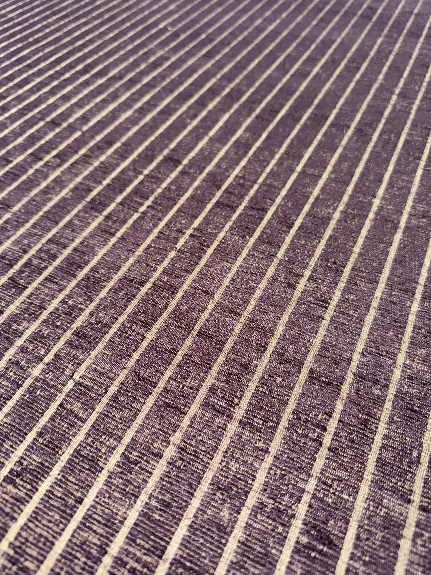 Conway Damson Pin Stripe Chenille Upholstery Fabric