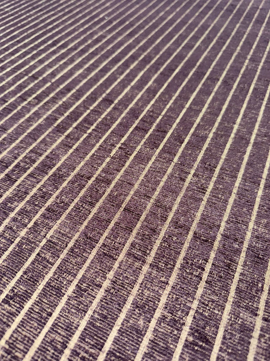 Conway Damson Pin Stripe Chenille Upholstery Fabric