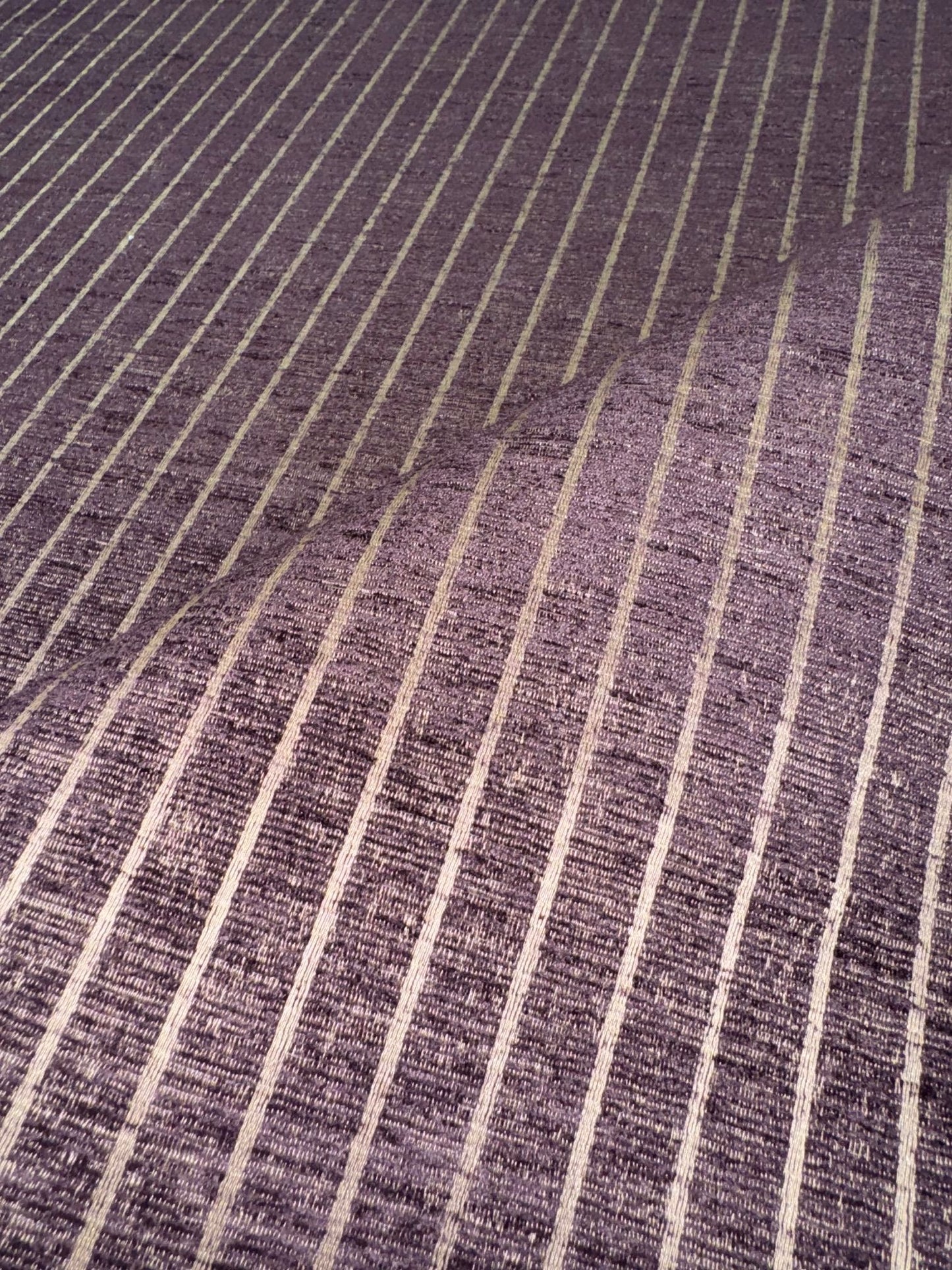 Conway Damson Pin Stripe Chenille Upholstery Fabric