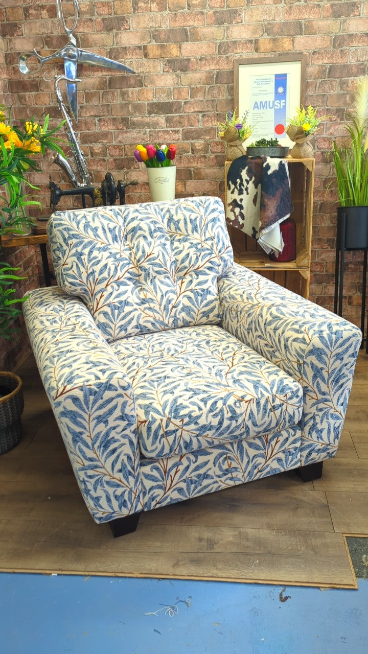 Chatham Glyn William Morris Willow Bough Blue Chenille Upholstery Fabric