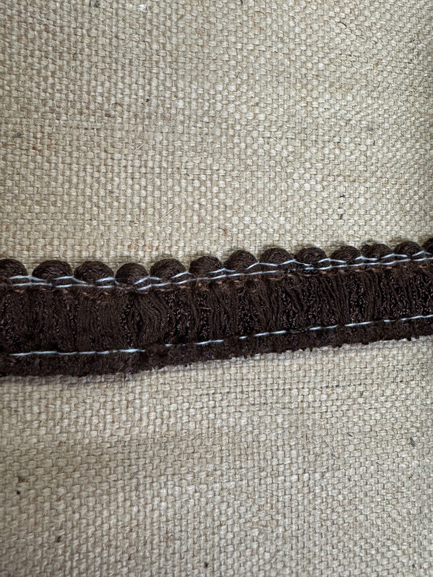 Upholstery Brush Fringe/ Ruche Trim - Coca Brown