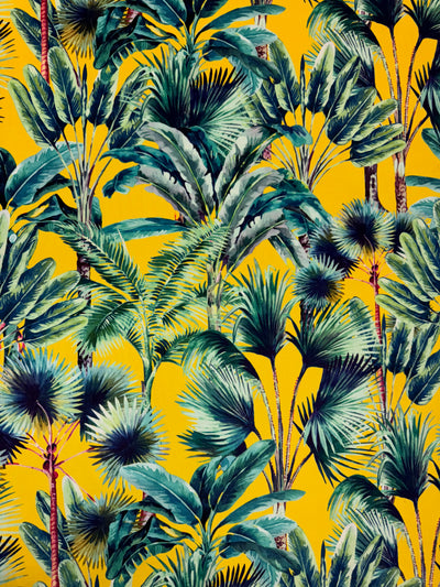 Tropical Kinhbalu Summer Printed Velvet Upholstery Fabric - Soft Options upholstery trim