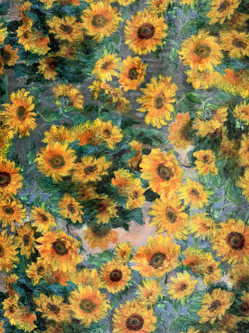Van Gogh Sonnenblumen Bedruckter Samt-Polsterstoff