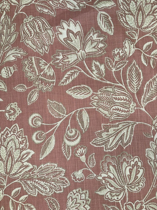 Porter and Stone Renesence Amore Rose 100% Cotton Woven Print Upholstery Fabric - Soft Options upholstery trim