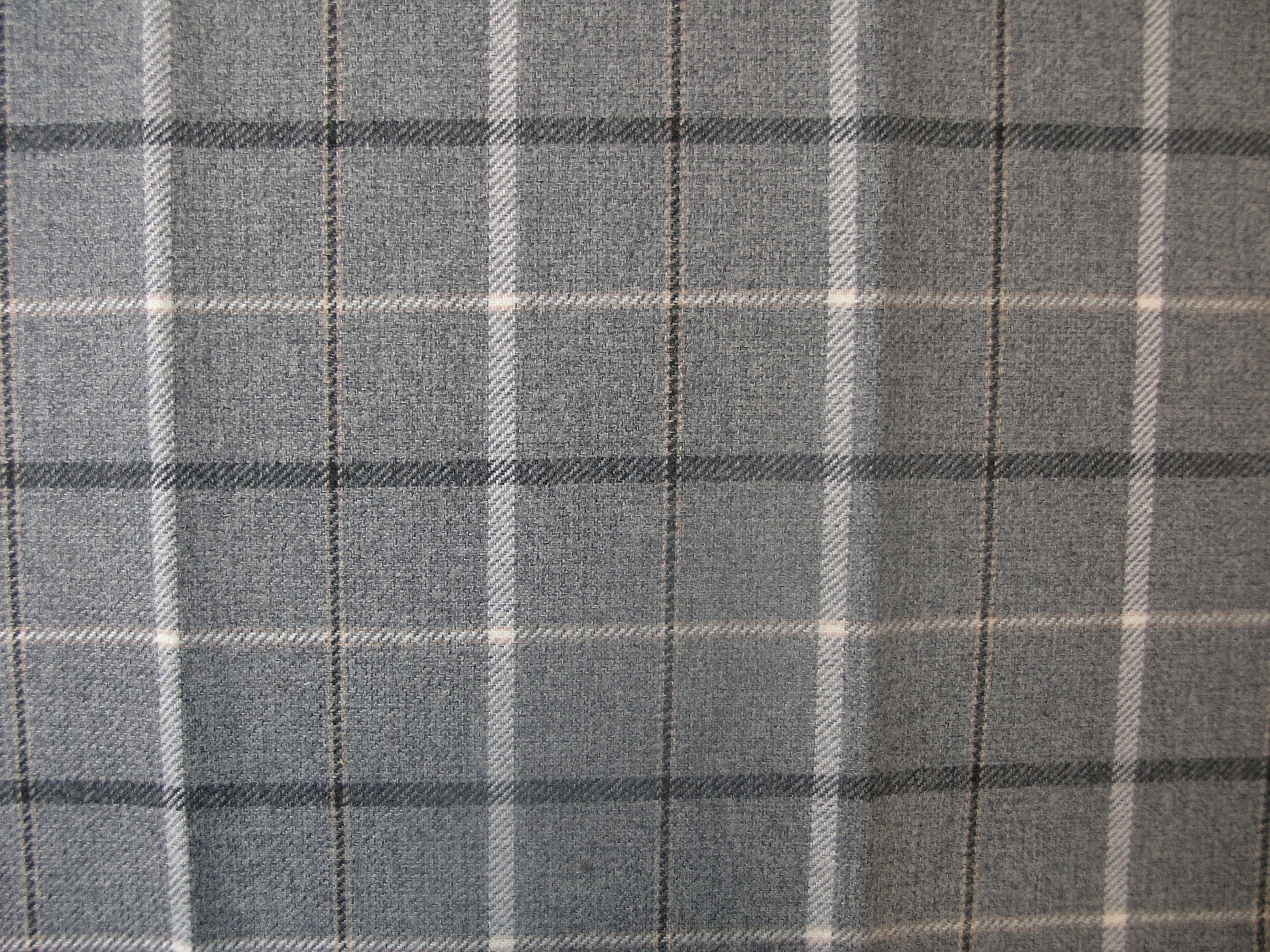Sophie Tartan Zinc Check Flat Weave Upholstery Fabric