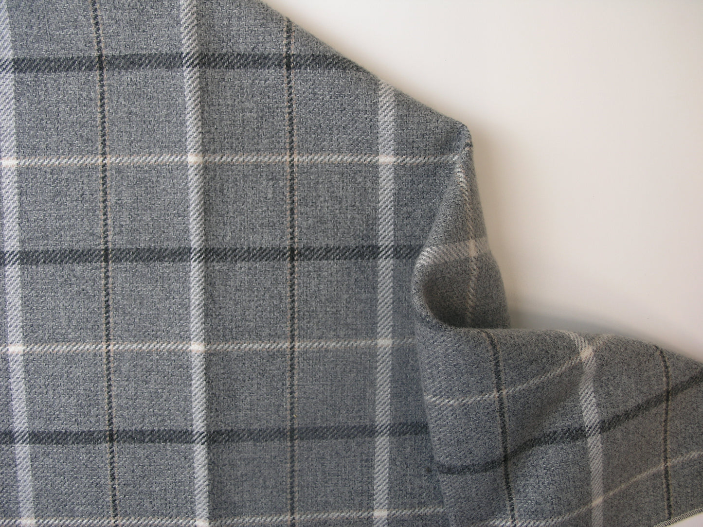 Sophie Tartan Zinc Check Flat Weave Upholstery Fabric