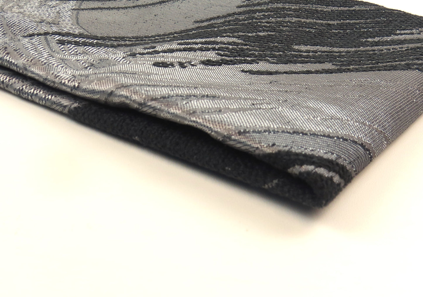 Borders Shadow Steel Brocade Upholstery Fabric