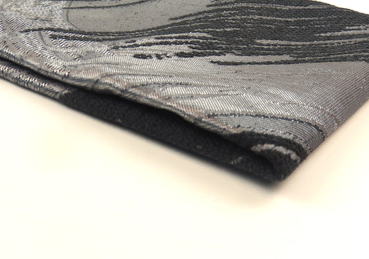 Borders Shadow Steel Brocade Upholstery Fabric