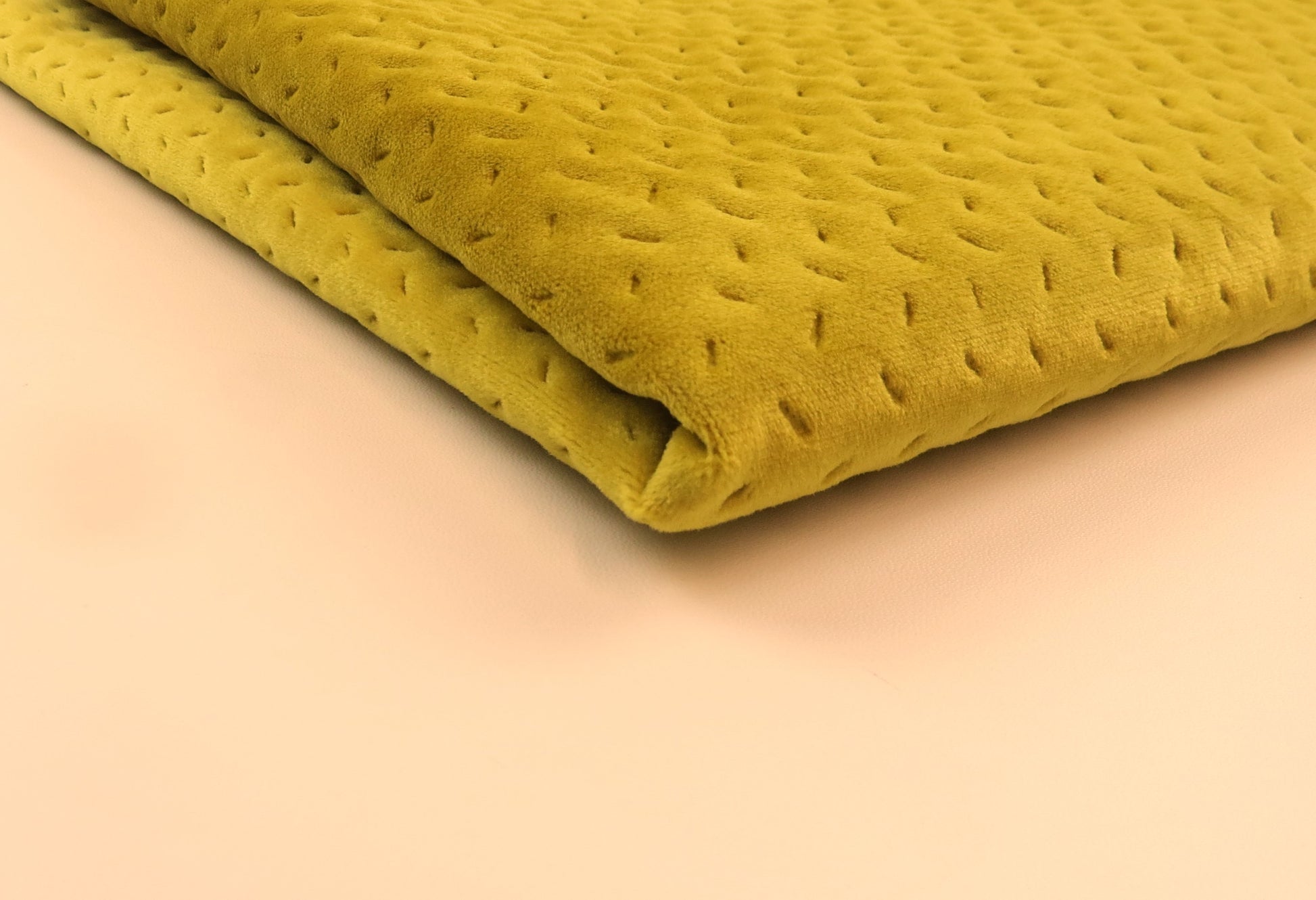 Cascade Quilted Lemon Velvet Upholstery Fabric