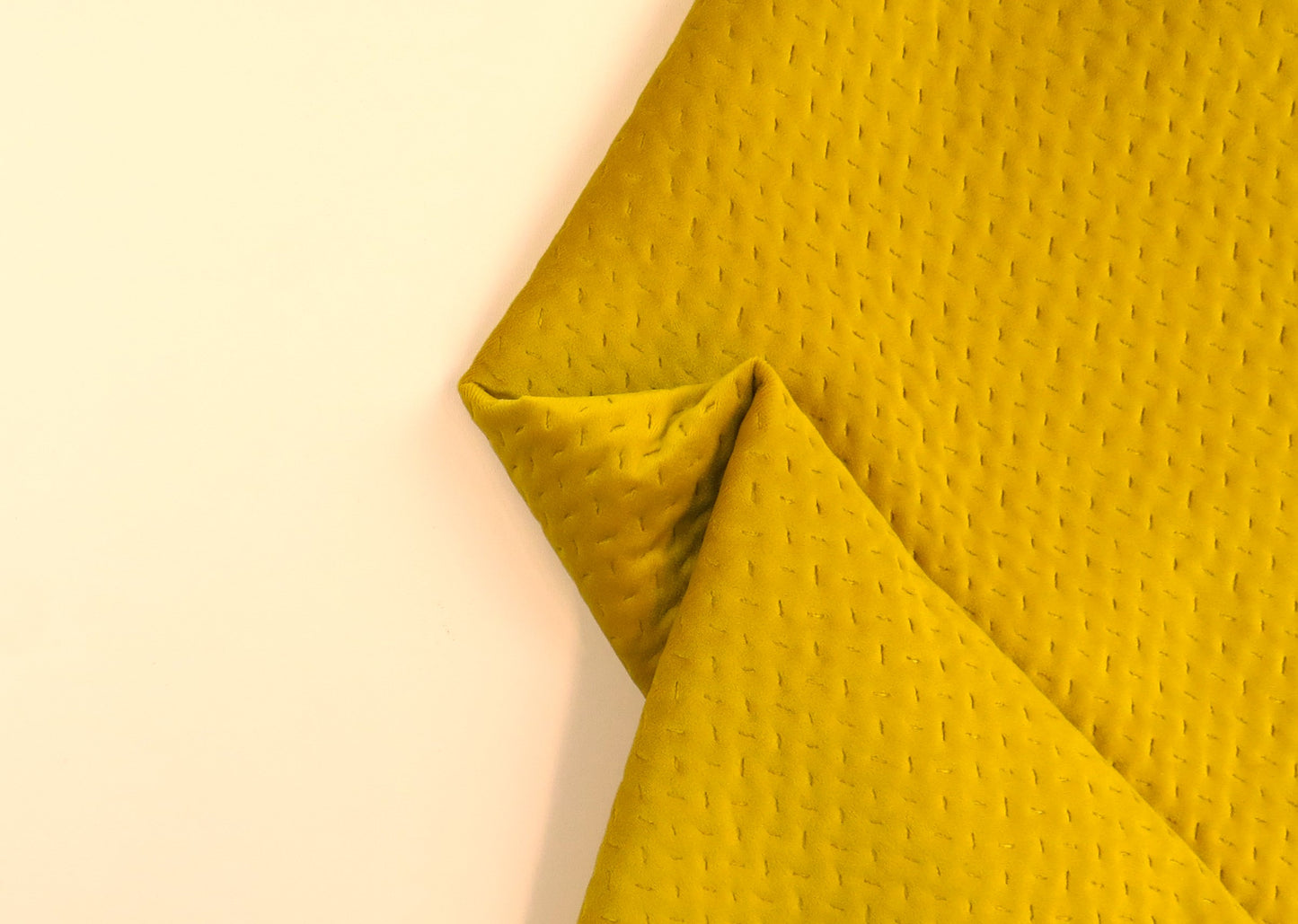 Cascade Quilted Lemon Velvet Upholstery Fabric