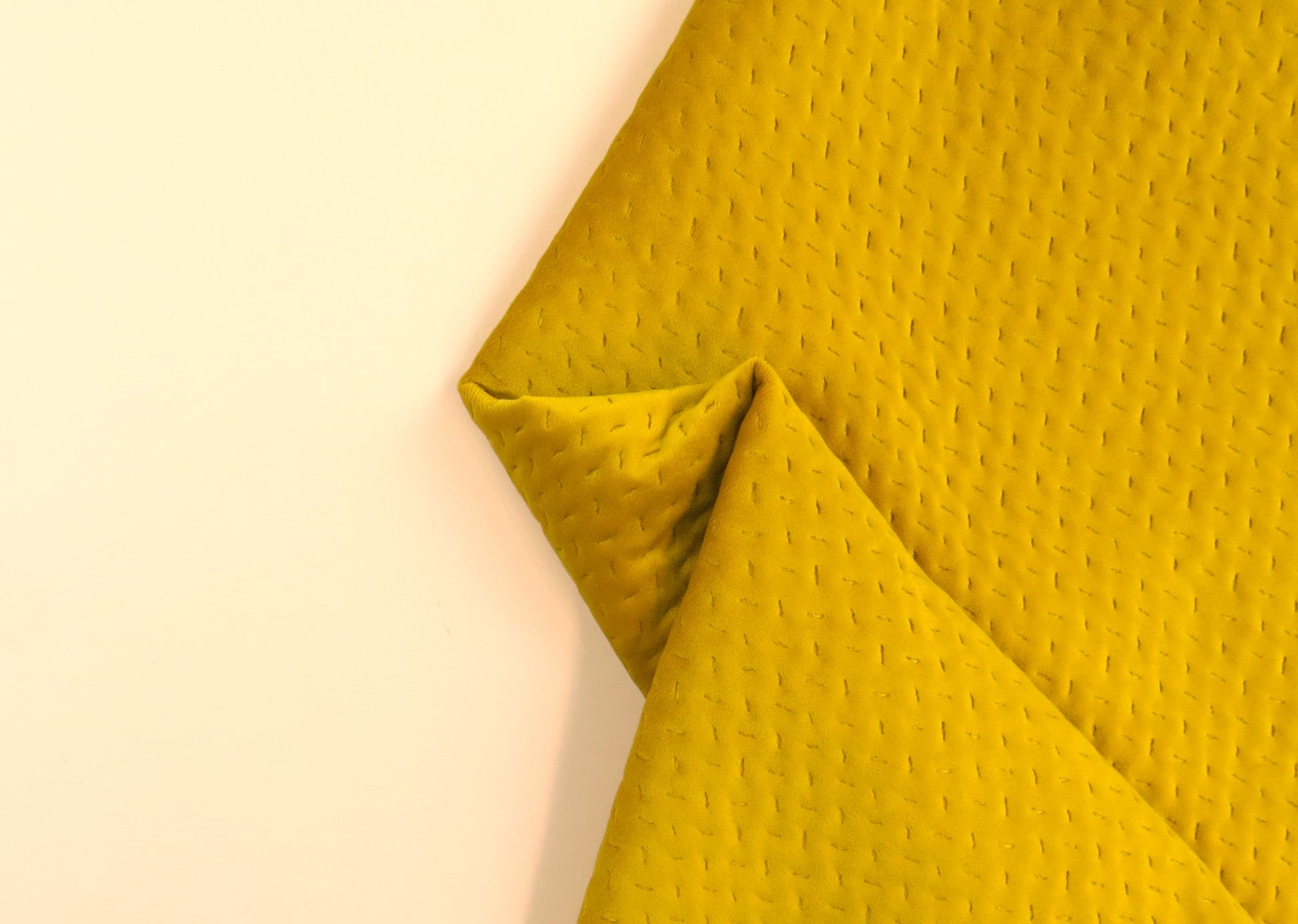 Cascade Quilted Lemon Velvet Upholstery Fabric