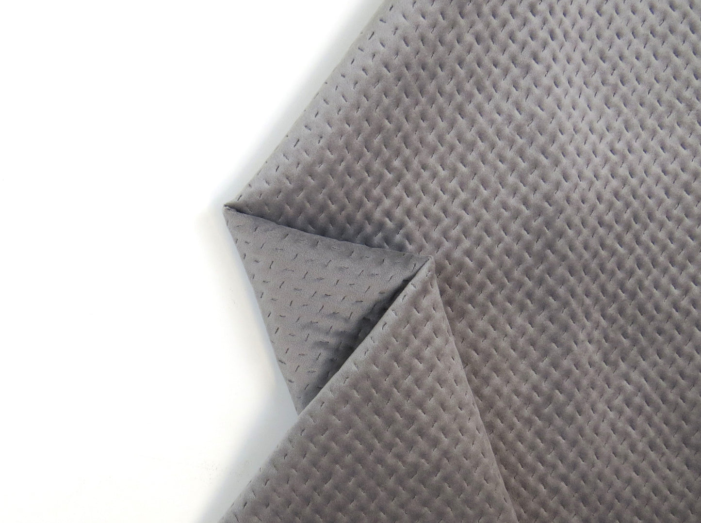 Cascade Silver Quilted Velvet Upholstery Fabric