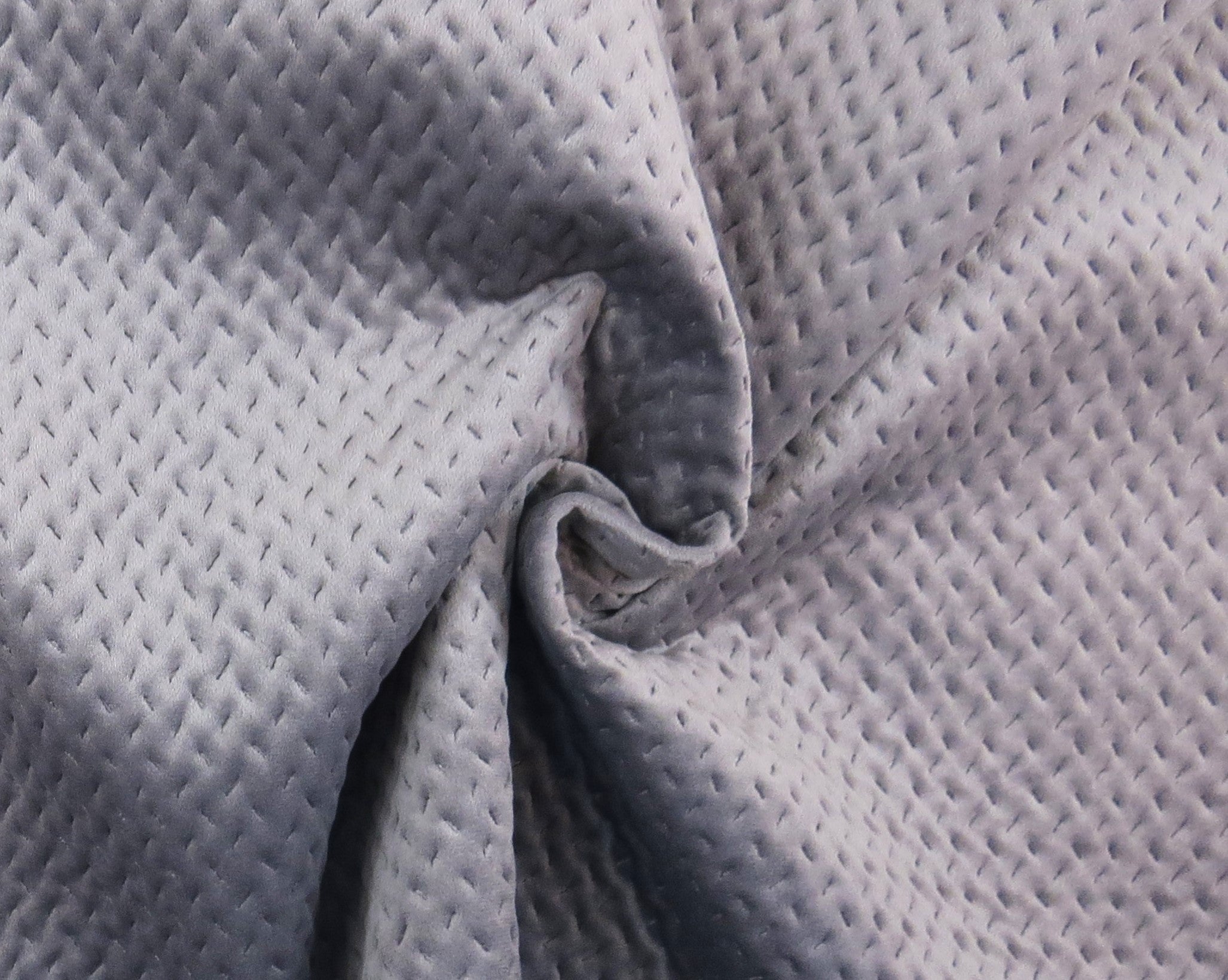 Cascade Steel Quilted Velvet Upholstery Fabric - Soft Options upholstery trim Soft Options Fabric Supplies