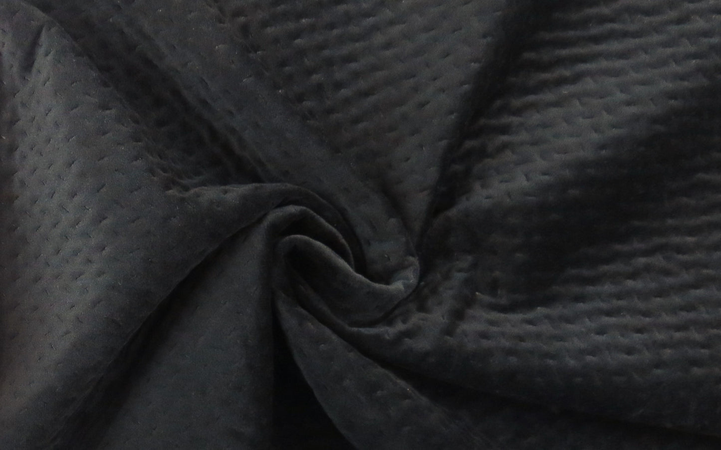 Cascade Black Quilted Velvet Upholstery Fabric - Soft Options upholstery trim