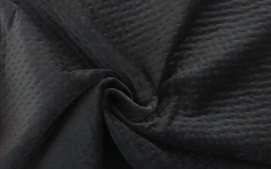 Cascade Black Quilted Velvet Upholstery Fabric - Soft Options upholstery trim