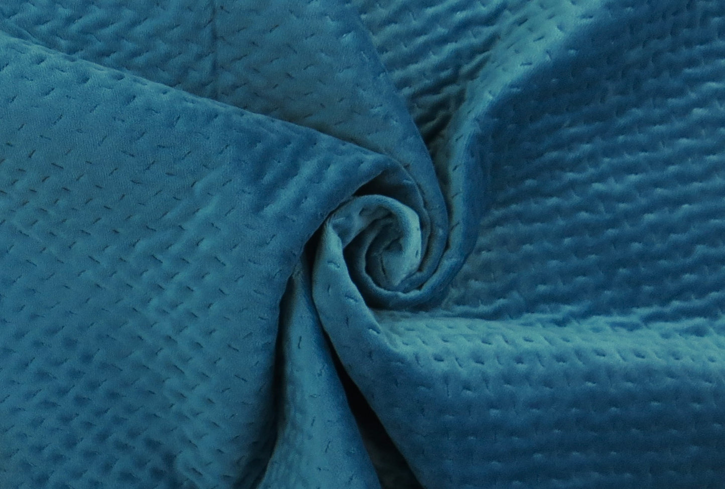 Cascade Sky Blue Quilted Velvet Upholstery Fabric - Soft Options upholstery trim
