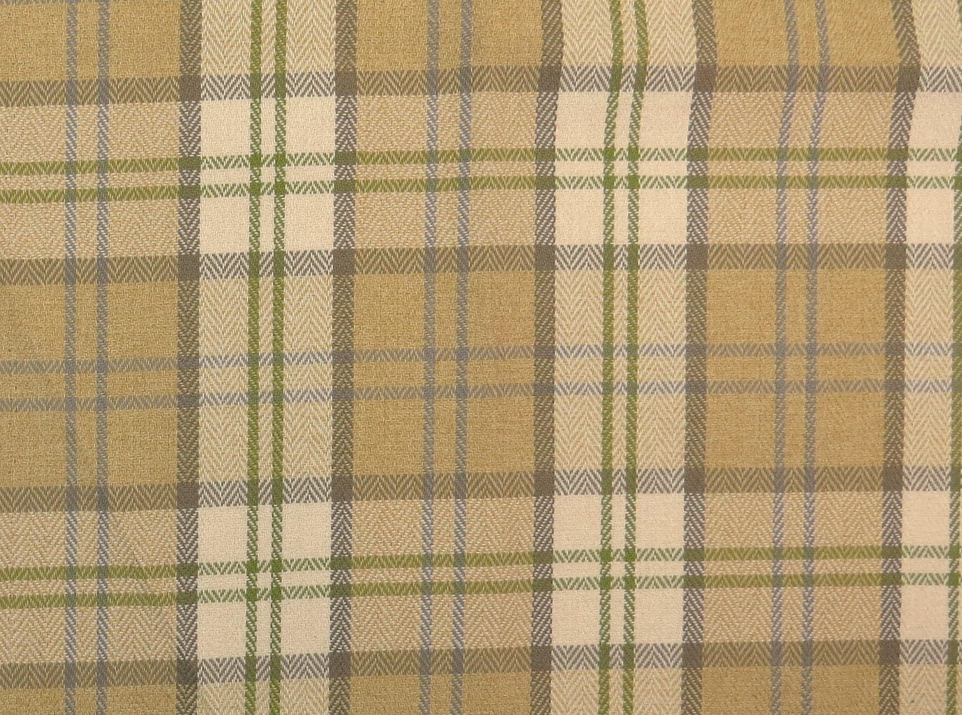 Chester Green Mix Plaid Tartan Flat Weave Upholstery Fabric