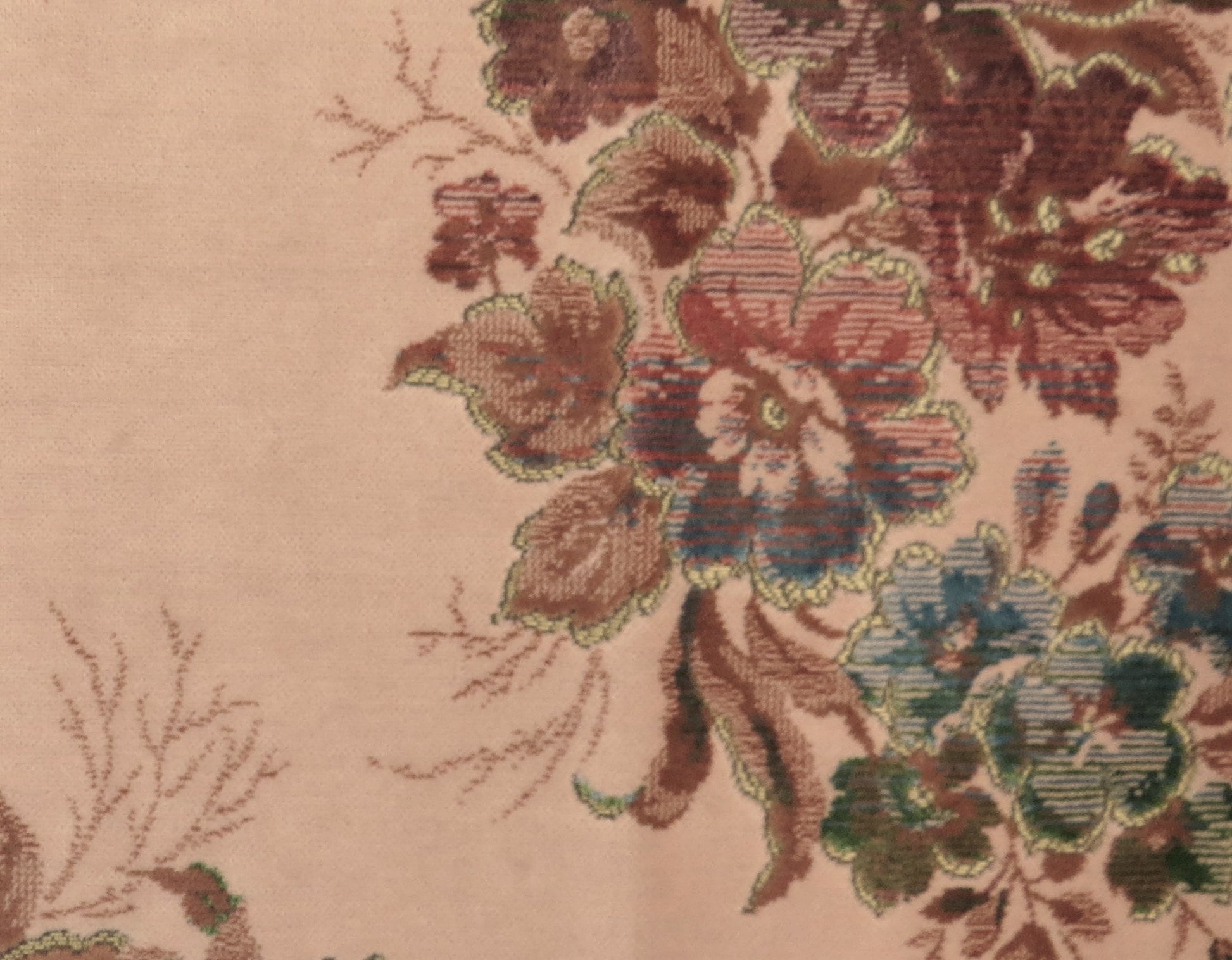 Royal Panel Floral Velvet Upholstery Fabric