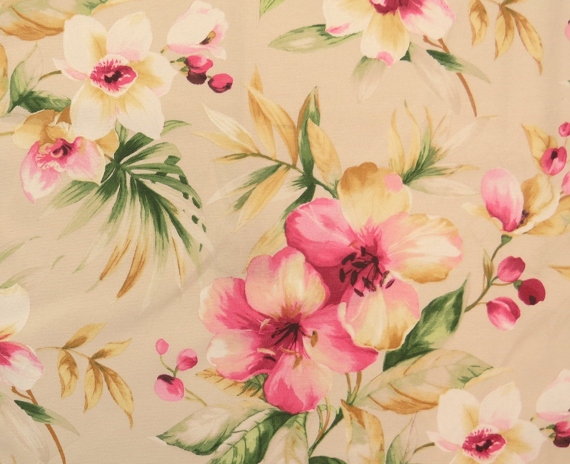 Country Spray Floral Cotton Upholstery Fabric