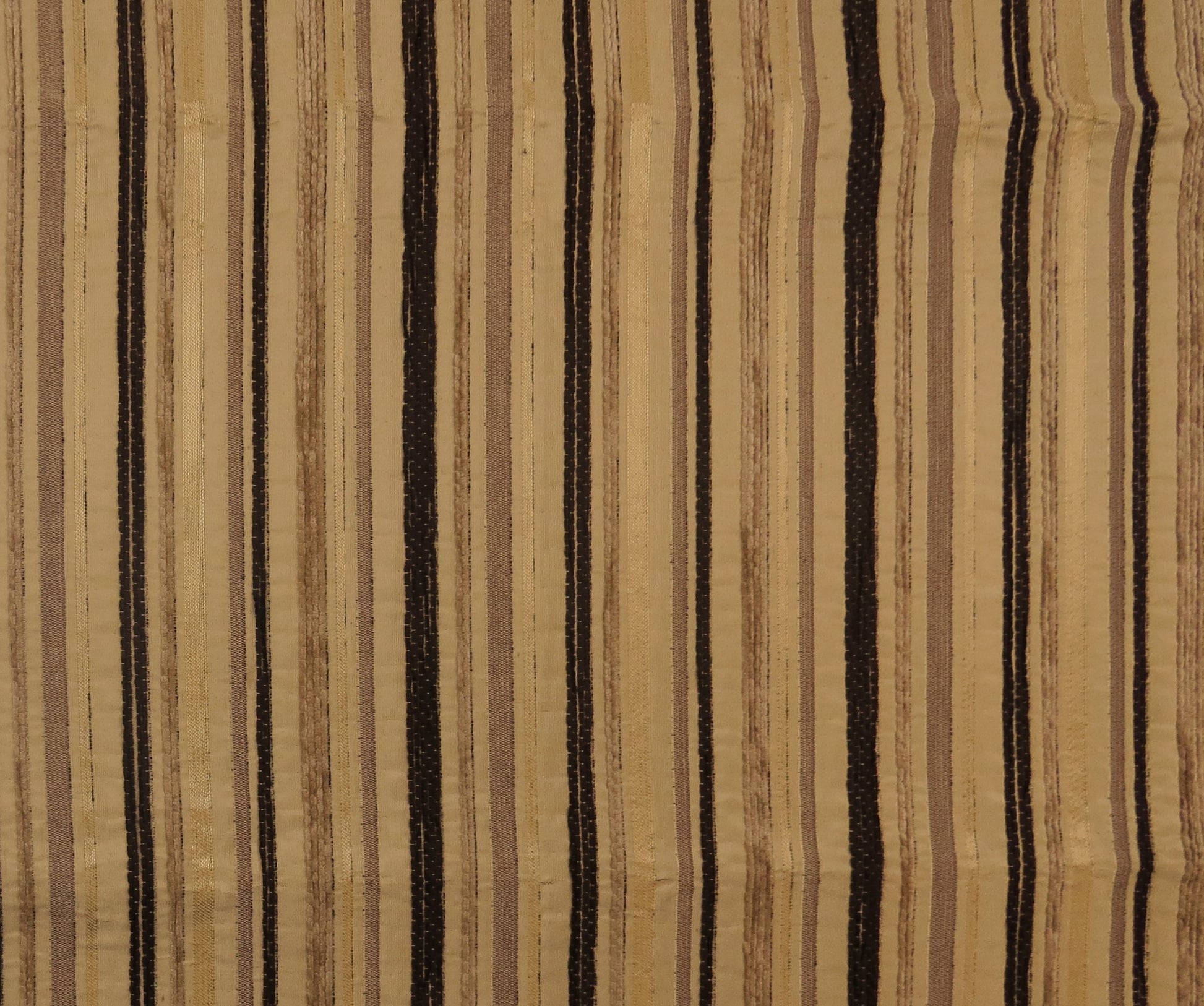 Crawford Mixed Brown & Fawn Stripe Brocade Upholstery Fabric