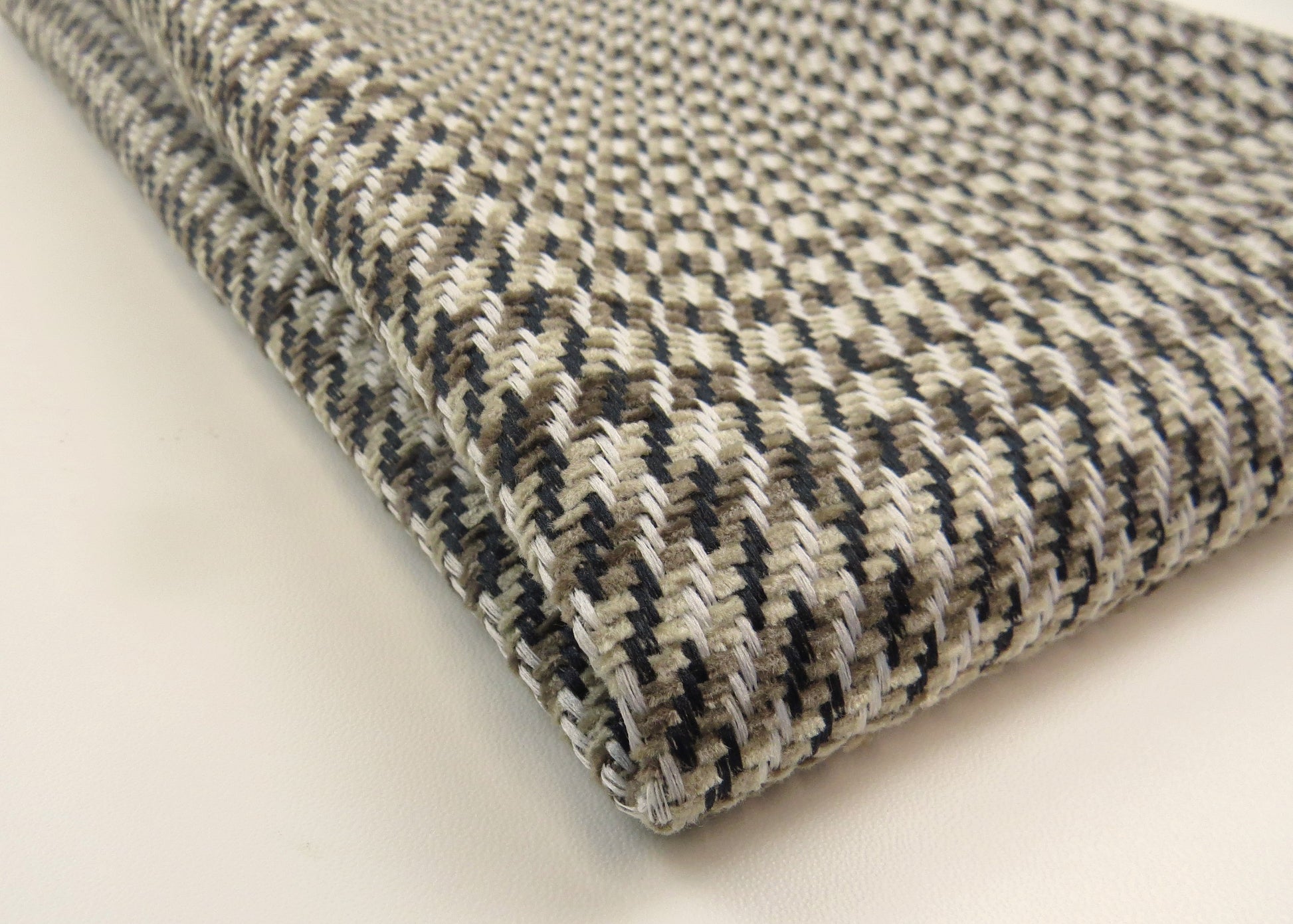 Camden Dogtooth Natural Heavy Weave Upholstery Fabric