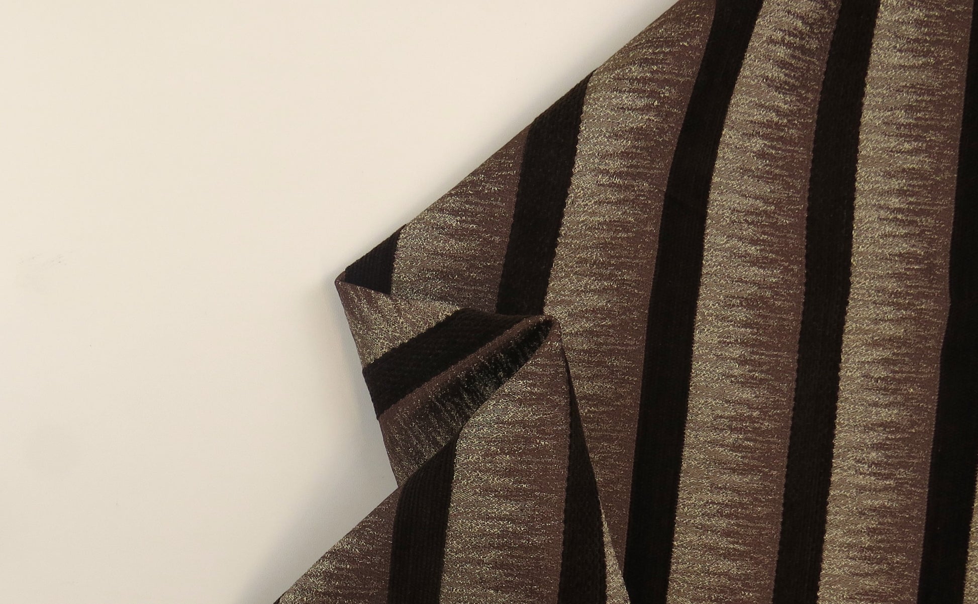 Sandringham Striped Brown Brocade Upholstery Fabric