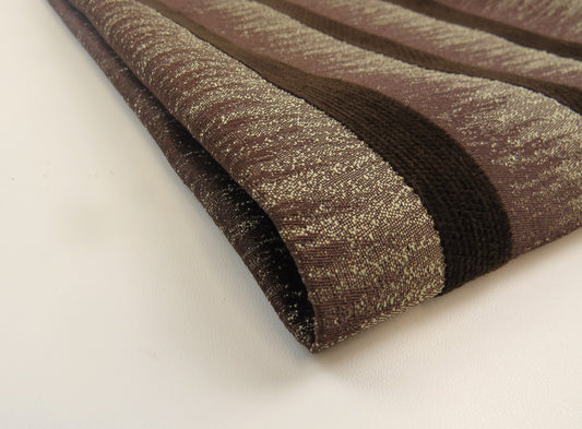 Sandringham Striped Brown Brocade Upholstery Fabric