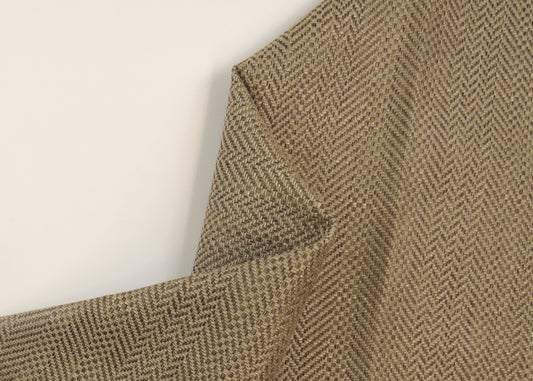 Kent Herringbone Fudge Heavy Weave Upholstery Fabric