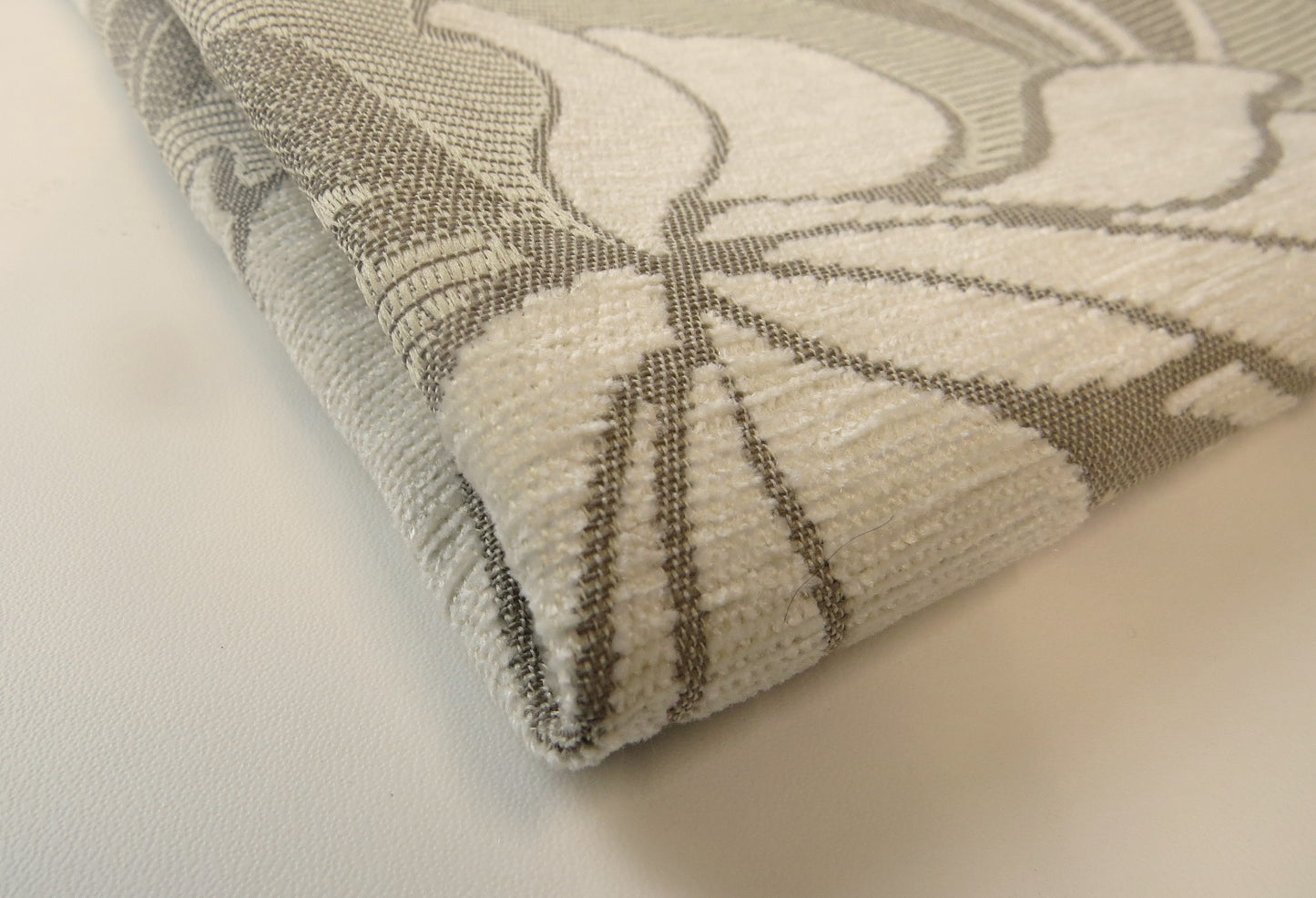 Cream and Beige Floral Brocade Upholstery Fabric
