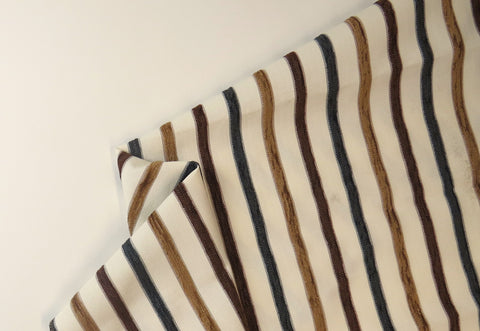 Sophie Stripe Natur Chenille Möbelstoff - Doppelbreite