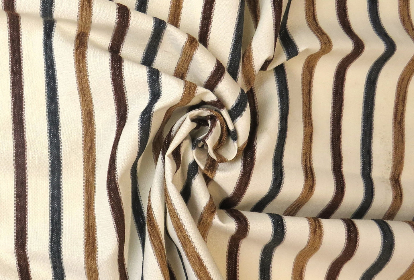Sophie Stripe Natural Chenille Upholstery Fabric - Double Width