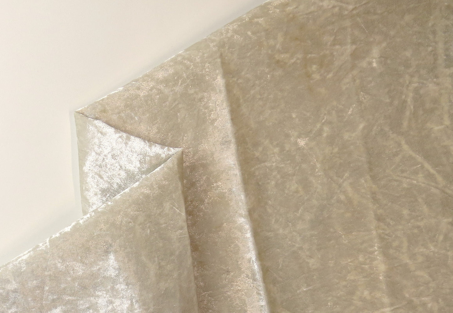 Headland Cream Crush Velvet Upholstery Fabric