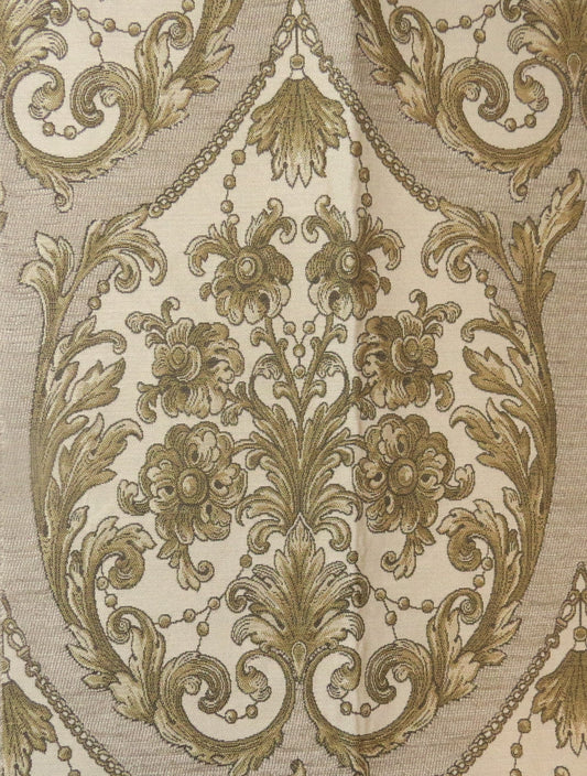 Delhi Classic Beige Brocade Upholstery Fabric - Soft Options upholstery trim