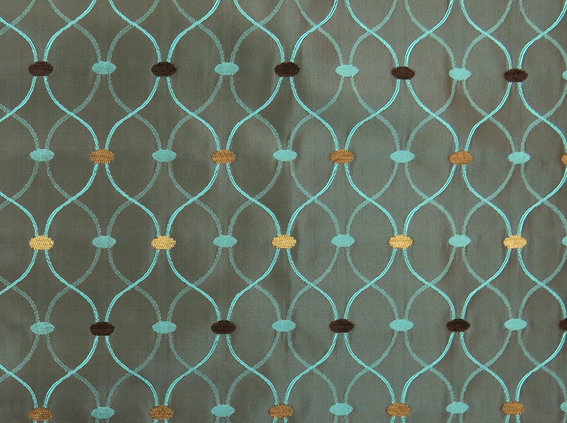 Maltese Teal Brocade Upholstery Fabric