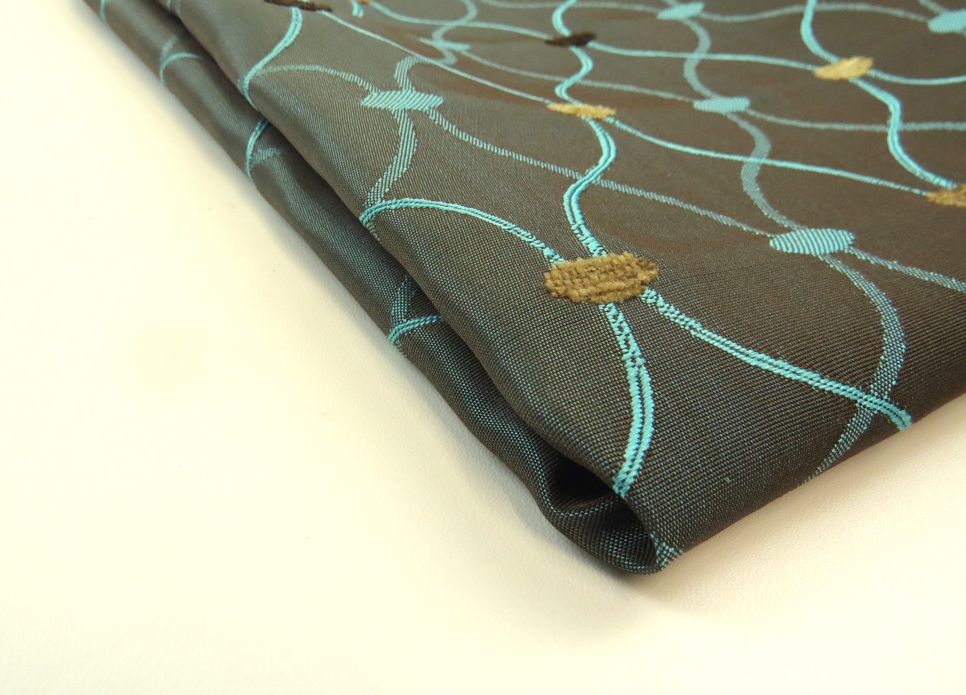 Maltese Teal Brocade Upholstery Fabric
