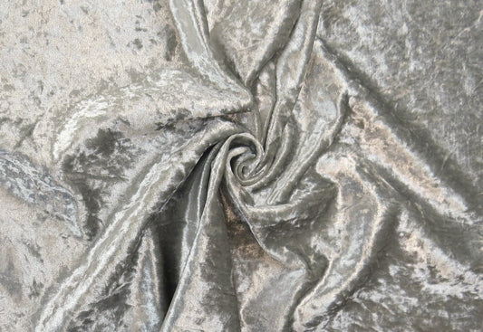 Silver Crushed Velvet Upholstery Fabric - Soft Options upholstery trim