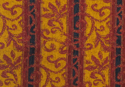 Gradius Floral Stripe Mustard Chenille Upholstery Fabric - Soft Options upholstery trim