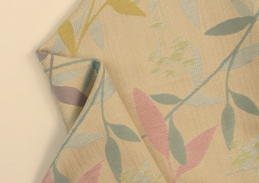 Pastel Leaf Brocade Upholstery Fabric