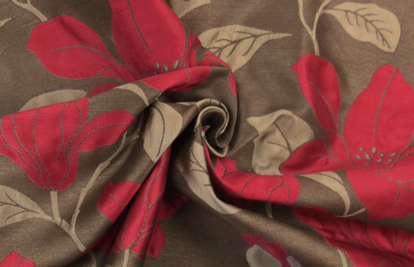 Ravensworth Wine Floral Brocade Upholstery Fabric