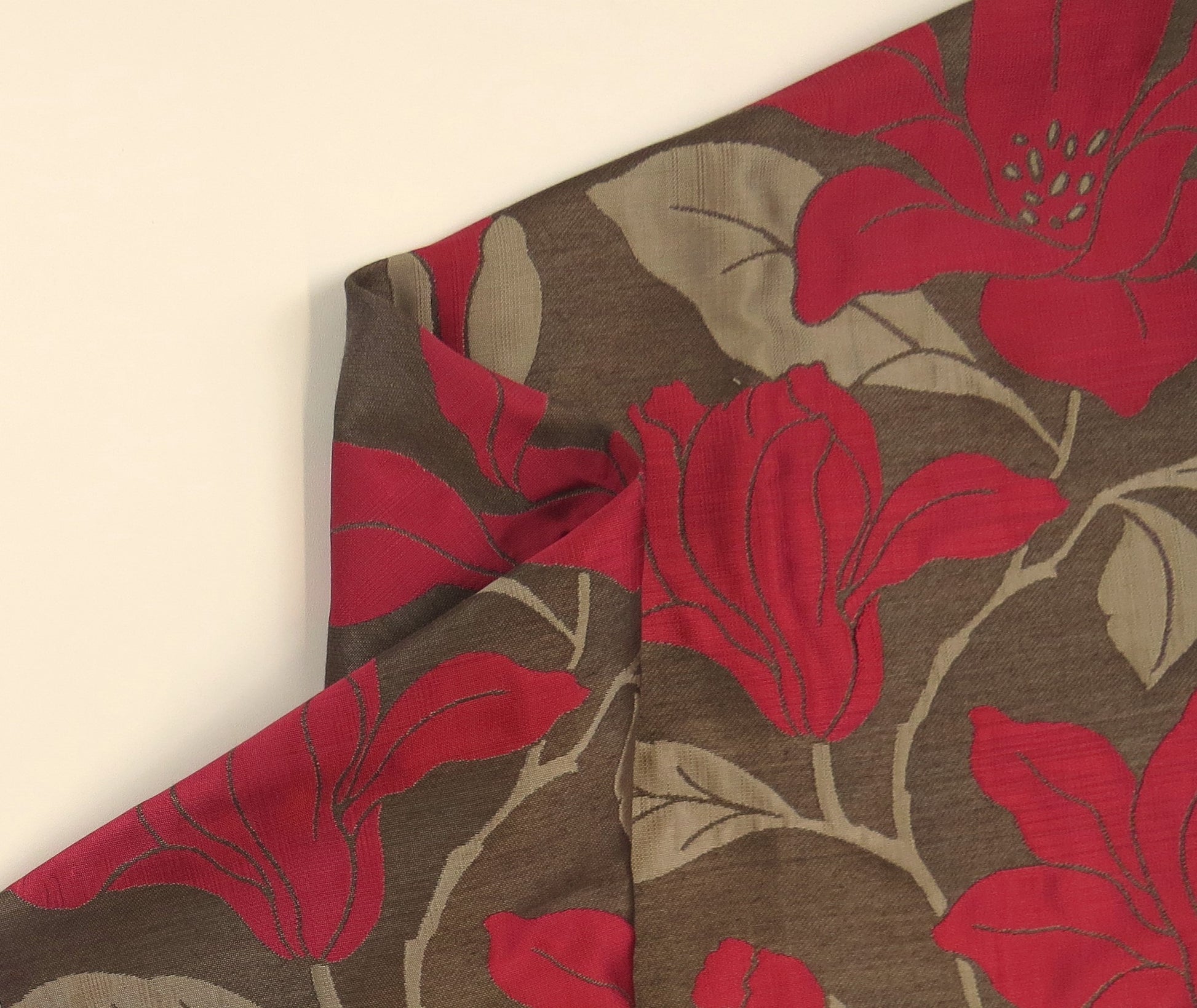 Ravensworth Wine Floral Brocade Upholstery Fabric