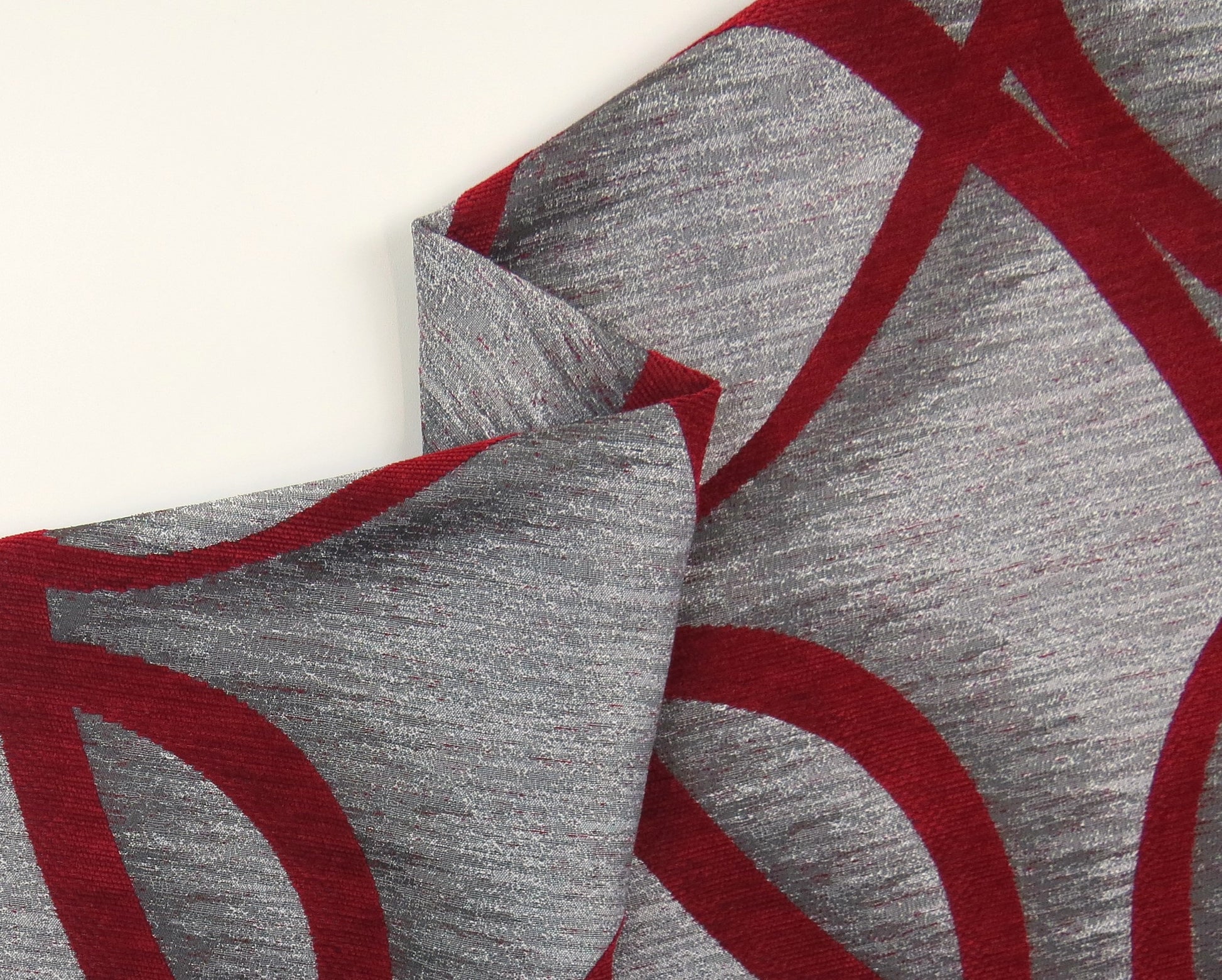 Sandringham Swirl Red Chenille Upholstery Fabric