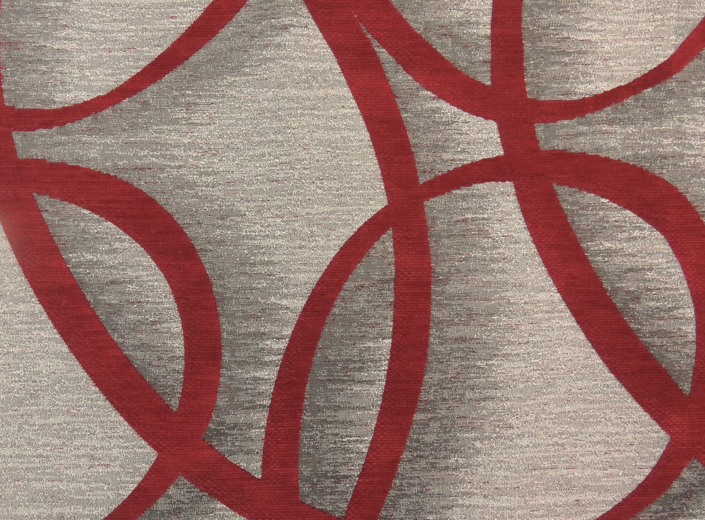 Sandringham Swirl Red Chenille Upholstery Fabric - Soft Options upholstery trim