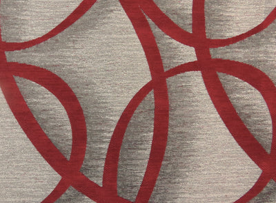 Sandringham Swirl Red Chenille Upholstery Fabric - Soft Options upholstery trim