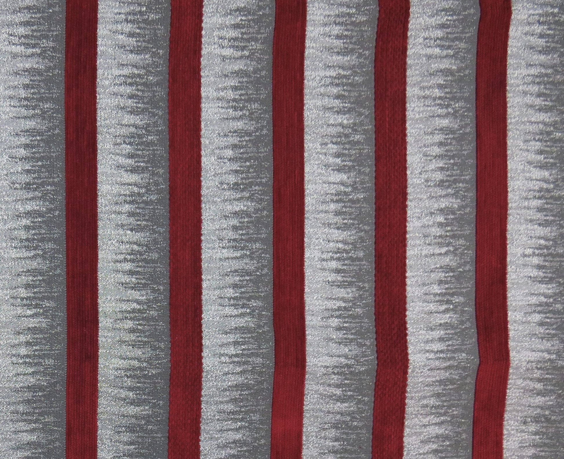 Sandringham Striped Red Chenille Upholstery Fabric