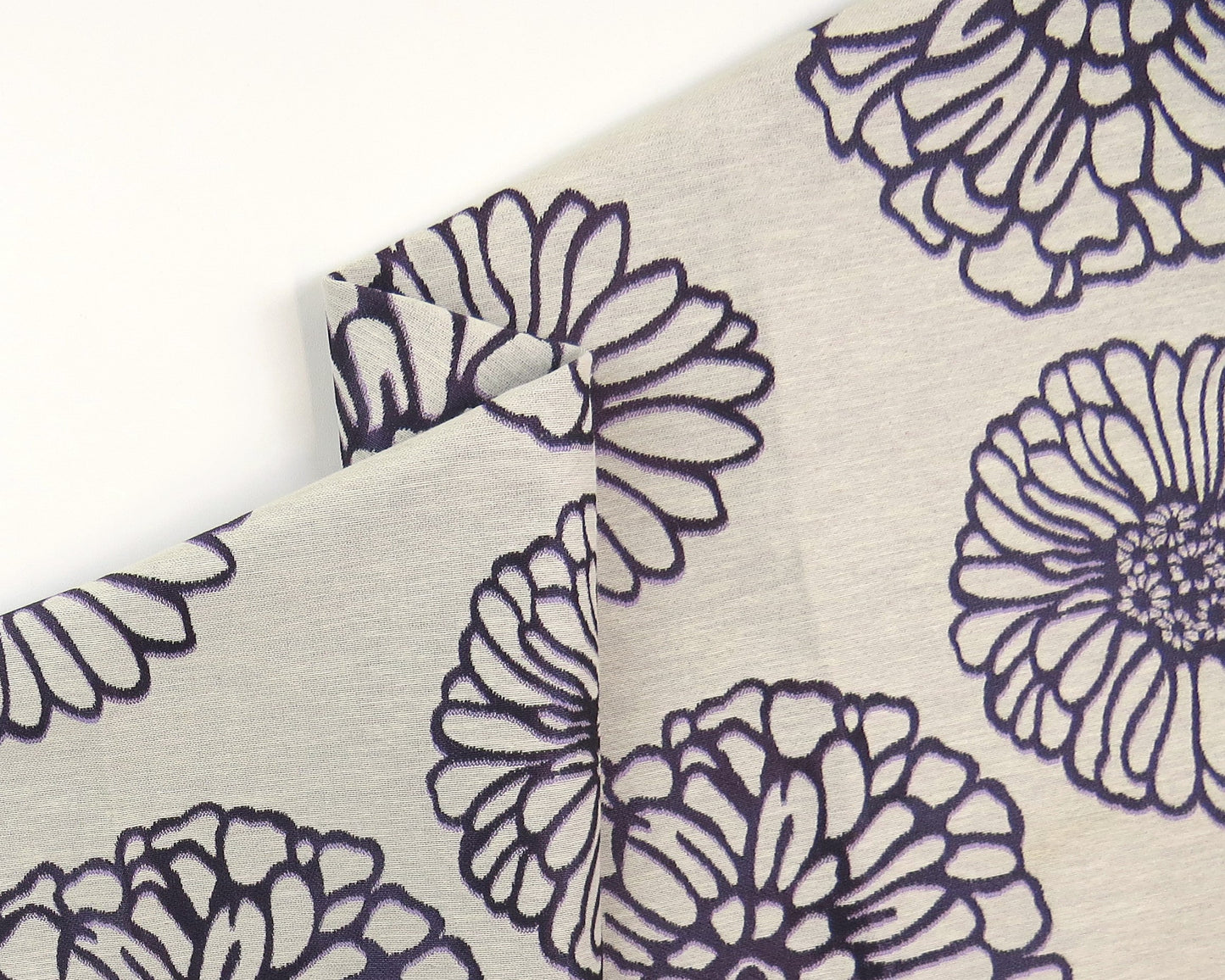Chrysanthemum Purple Floral Flat Weave Upholstery Fabric