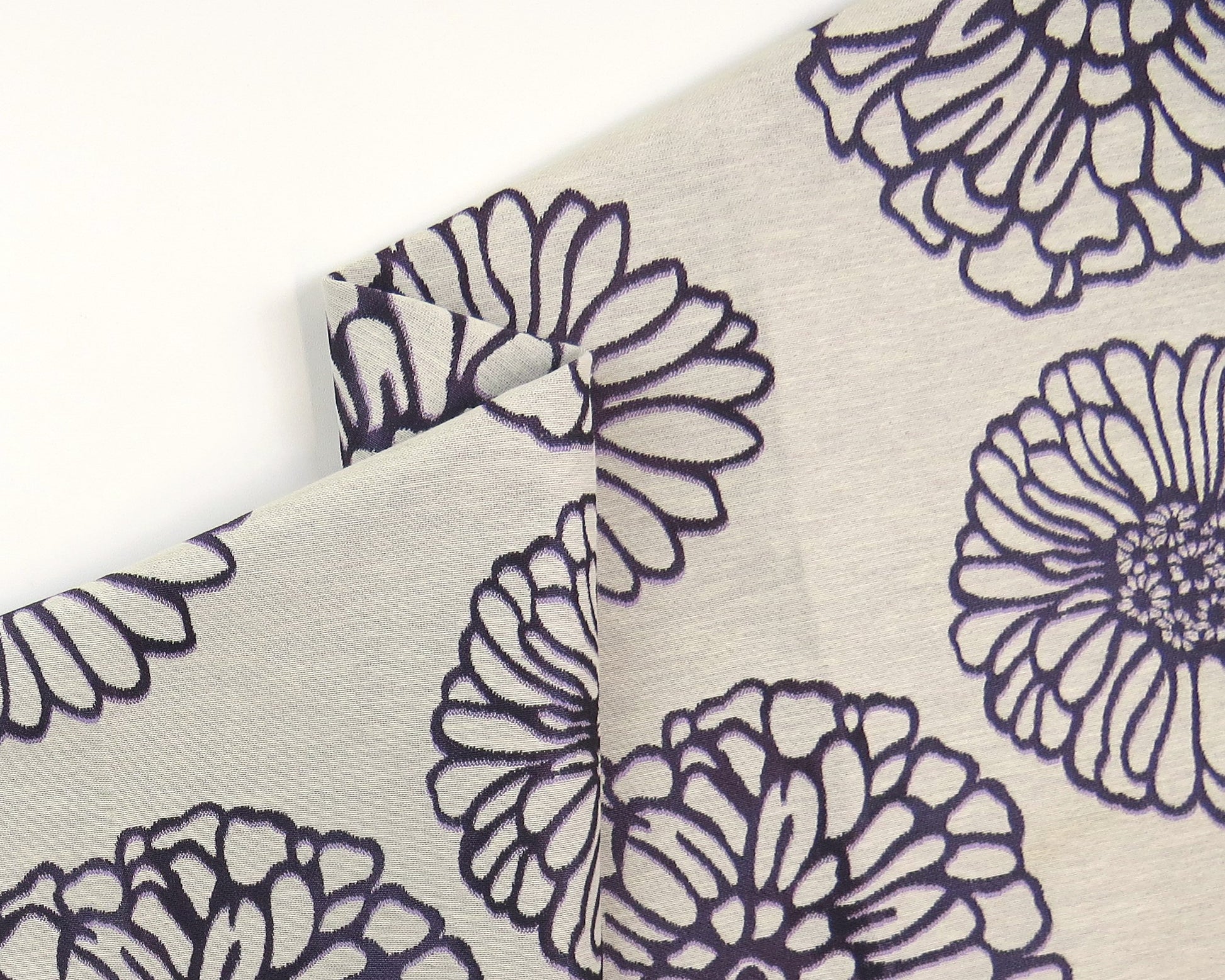 Chrysanthemum Purple Floral Flat Weave Upholstery Fabric