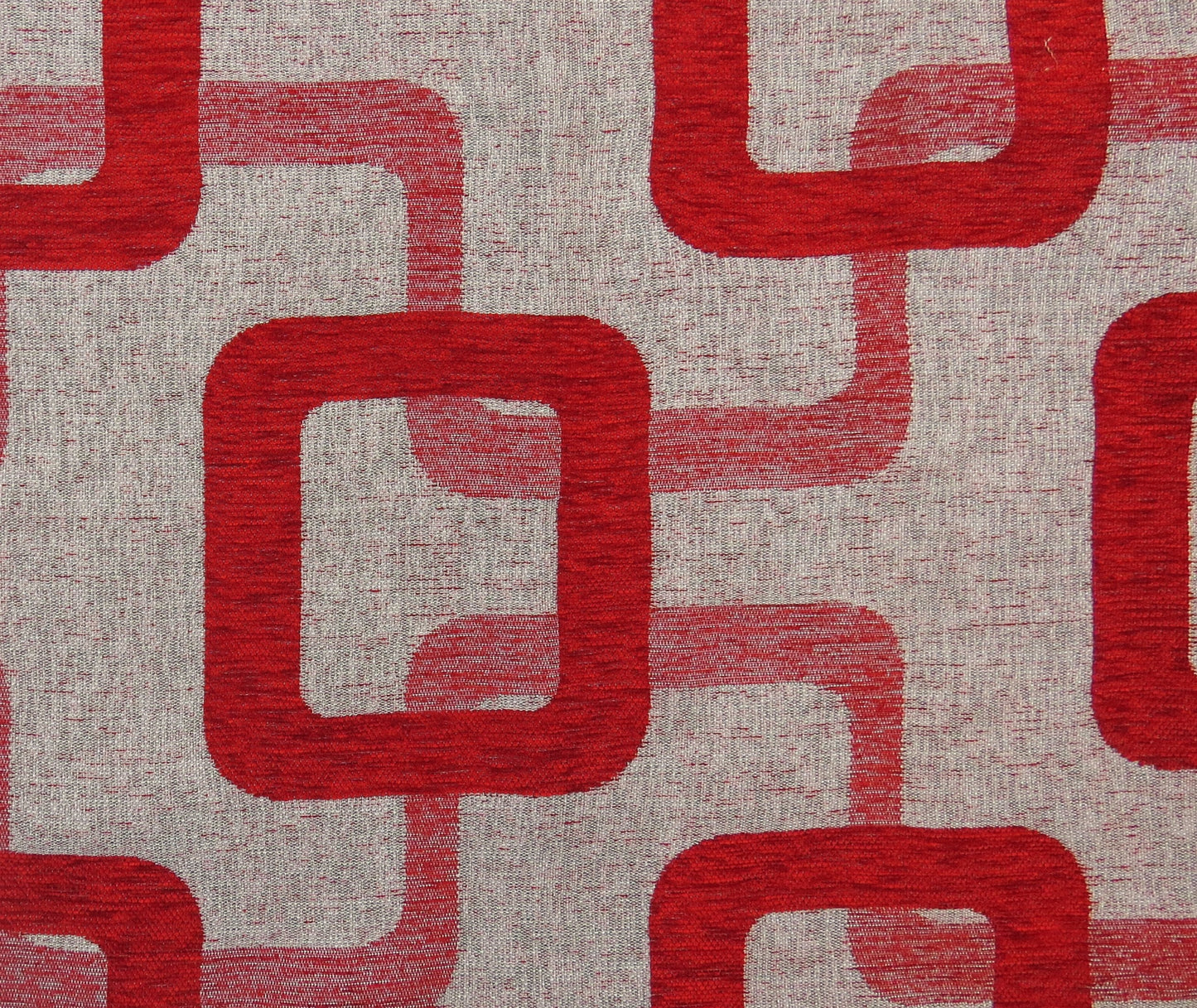 Portabello Retro Red Chenille Upholstery Fabric - Soft Options upholstery trim